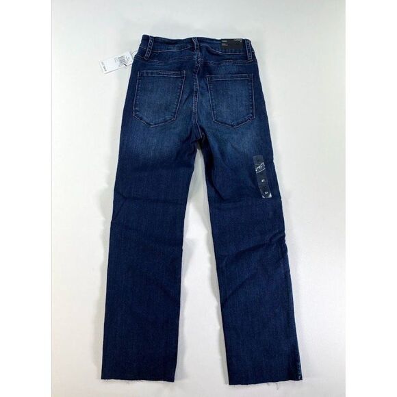 Numero Cropped Jeans 27 Juniors' Dark Blue Stretchy Raw‎ Hem NEW - Picture 4 of 9